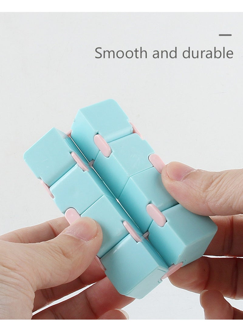 أربع مجموعات من ألعاب مكعب روبيك المبتكرة الجديدة والفريدة من نوعها التي لا نهاية لها من مكعبات روبيك معكرونة الجيب من الدرجة الثانية (الوردي والأصفر والأزرق والأخضر) - Image 2